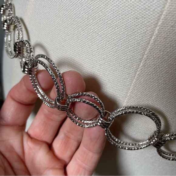 New Silver Circle Link Belt One Size Adjustable 
Y2K Bohemian Boho - Picture 2 of 10
